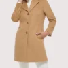 Palm Knit Classic Cashmere Brown Wool Blend Coat
