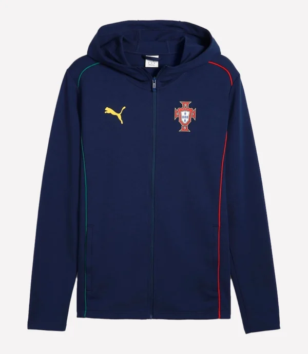 UEFA Nations League 2025 Cristiano Ronaldo Portugal Puma Logo Full-Zip Blue Track Jacket