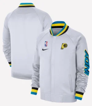 2025 Indiana Pacers Nike City Edition Authentic Showtime Performance Full-Zip White Jacket