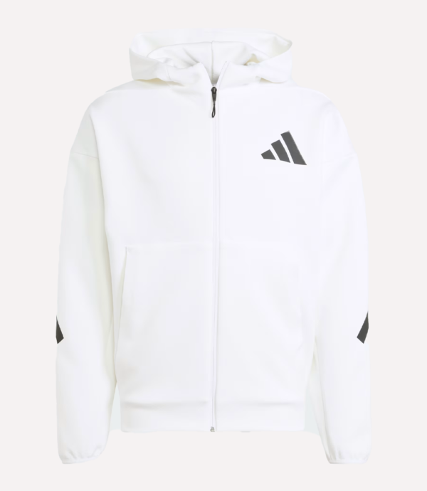 Adidas Z.N.E. Full-Zip Hooded White Track Jacket