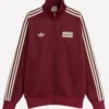 Oasis x Adidas 3 Stripes Maroon Zip-up Track Jacket