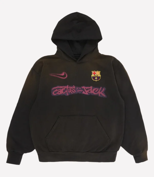 CJ x Nike x FCB Spray Logo Pullover Black Fleece Hoodie
