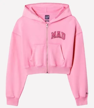 Gap x MadHappy Cropped Pink Hoodie
