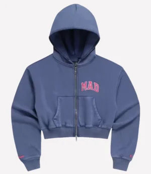 Womens Gap x MadHappy Full Zip Cropped Hoodie Navy