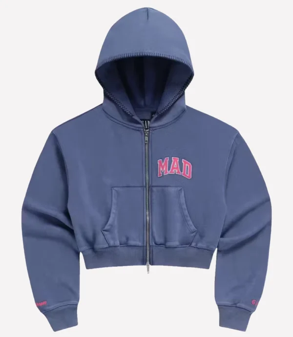 Womens Gap x MadHappy Full Zip Cropped Hoodie Navy
