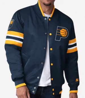 Indiana Pacers Starter Scout Varsity Satin Full-Snap Jacket