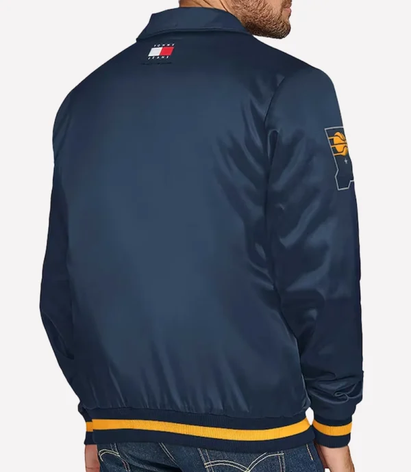 Indiana Pacers Tommy Jeans Jacob Chain Stitch Applique Full-Snap Navy Varsity Jacket