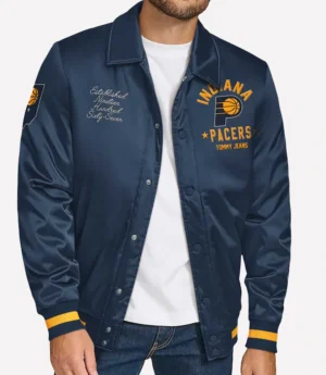 Indiana Pacers Tommy Jeans Full-Snap Navy Varsity Jacket