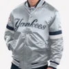 New York Yankees Gray Satin Varsity Jacket