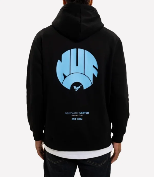 Newcastle United NUFC Retro Crest Fleece Black Hoodie