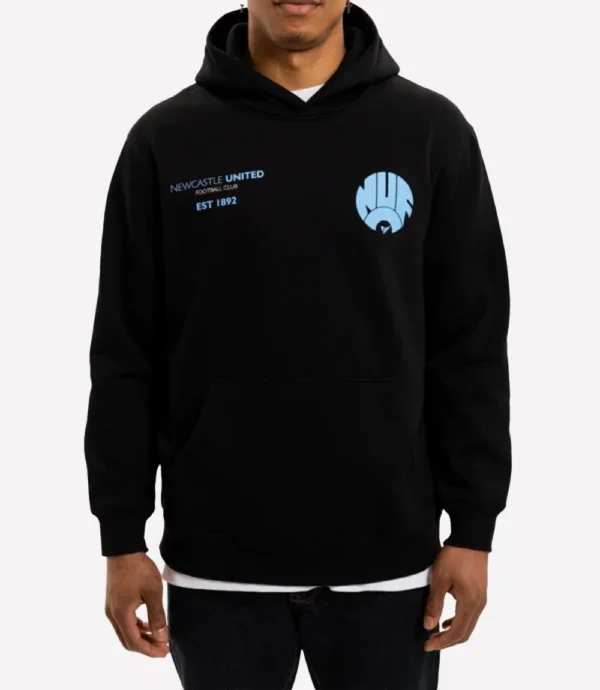 Newcastle United NUFC Retro Crest Black Hoodie