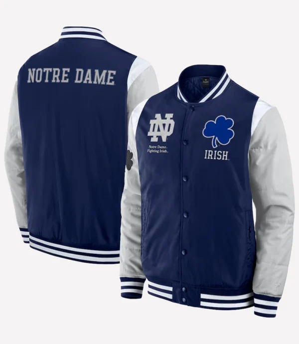 Notre Dame Fighting Irish Full-Snap Bomber Jacket