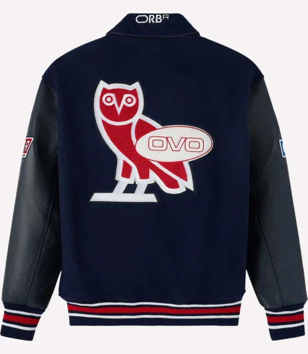 OVO x Oracle Red Bull Racing Full-Snap Navy Varsity Jacket