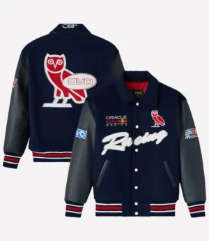 OVO x Oracle Red Bull Racing Full-Snap Varsity Jacket