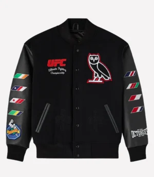 UFC x OVO Championship Varsity Black Jacket