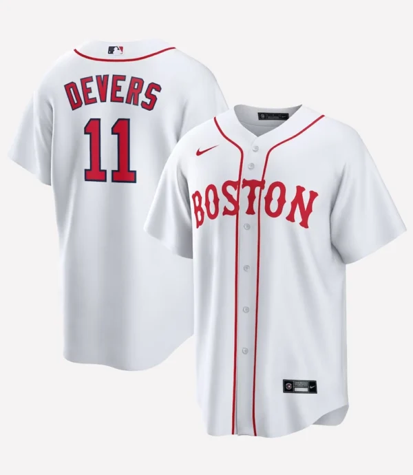 Rafael Devers White Boston Red Sox 2021 Patriots' Day Official Jersey