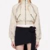 Taylor Swift Panthers Game Beige Jacket