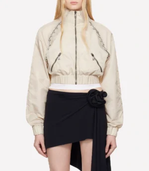 Taylor Swift Panthers Game Beige Jacket