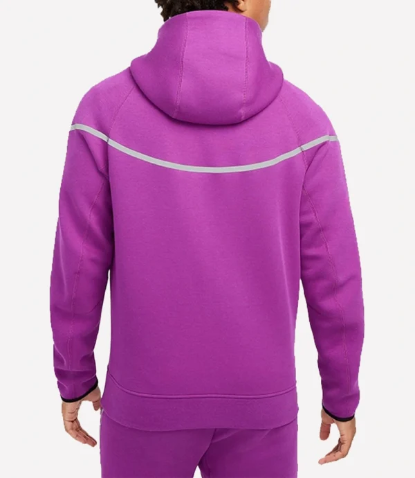 Tech Windrunner Reflective Design Details Fleece Full-Zip Jacket Purple