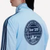 Shop Oasis x Adidas Full-Zip 3 Stripes Sky Blue Track Jacket