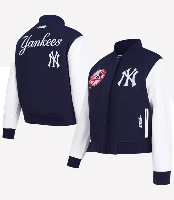 New York Yankees Pro Standard Women's Wool Navy Varsity Jacket