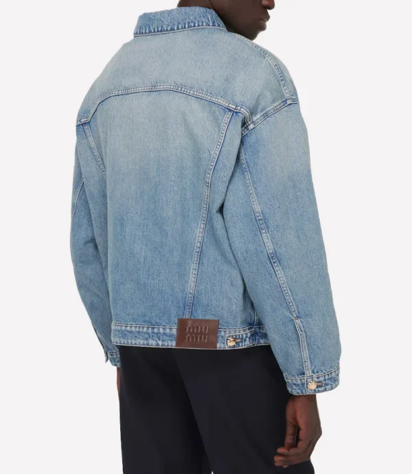 Miu Miu Logo Denim Blue Jacket
