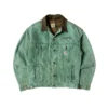 Carhartt Corduroy Collar Hunter Green Workwear Jacket