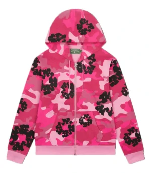 Denim Tears Pink Camo Cotton Wreath Zip Hoodie