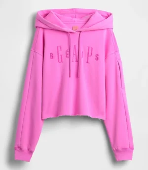 Gap x Beis Oversized Pink Crop Hoodie