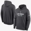 Las Vegas Raiders Anthracite Toss Sweep Performance Grey Hoodie For Unisex