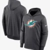 Miami Dolphins Anthracite Toss Sweep Performance Grey Hoodie For Unisex