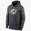 Unisex Miami Dolphins Anthracite Toss Sweep Performance Grey Hoodie