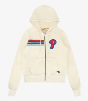 Unisex Philadelphia Phillies Aviator Nation x MLB Cream Five-Stripe Hoodie
