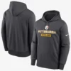 Pittsburgh Steelers Anthracite Toss Sweep Performance Grey Hoodie For Unisex