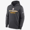Unisex Pittsburgh Steelers Anthracite Toss Sweep Performance Grey Hoodie