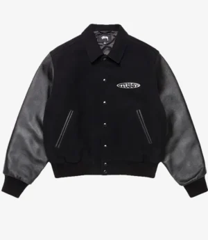 Stüssy Globe Varsity Jacket Black For Unisex