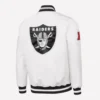 Tom Brady White Raiders Satin Jacket