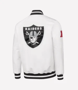 Tom Brady White Raiders Satin Jacket