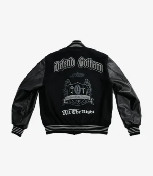 All The Right x New York Jets Gotham City Football Black Varsity Jacket