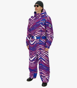Unisex Buffalo Bills Zubaz Zebra Royal Tundra Tux Snowsuit