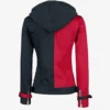 Harley Quinn Biker Style Black and Red Hoodie Jacket
