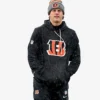 Unisex Joe Burrow Cincinnati Bengals 2025 Black Fleece Nike Sideline Pullover Hoodie