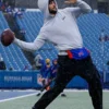 Josh Allen Buffalo Bills Pre-Game Warmup Grey Fleece Hoodie