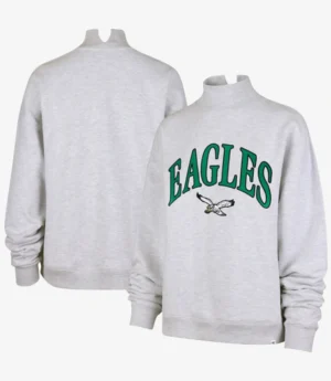 Unisex Philadelphia Eagles ’47 Women’s Vantage Mock Neck Fleece Pullover Sweatshirt