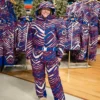 Men & Women Buffalo Bills Zubaz Zebra Royal Tundra Tux Snowsuit