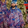 Men & Women Zubaz Buffalo Bills Zebra Royal Bleacher Blazer Snow Jacket