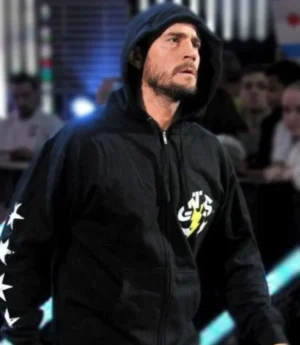 Unisex WWE Wrestler CM Punk GTS Best In The World Black Zip-Up Hoodie
