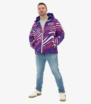 Zubaz Buffalo Bills Zebra Royal Bleacher Blazer Snow Jacket In Stock