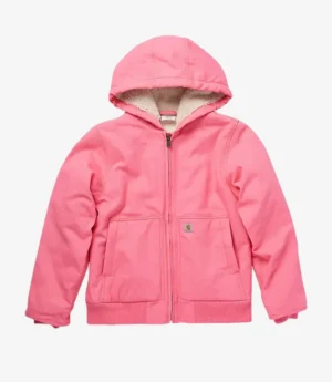 Pink-Carhartt-Sherpa-Lined-Hooded-Active-Jacket-For-Womens